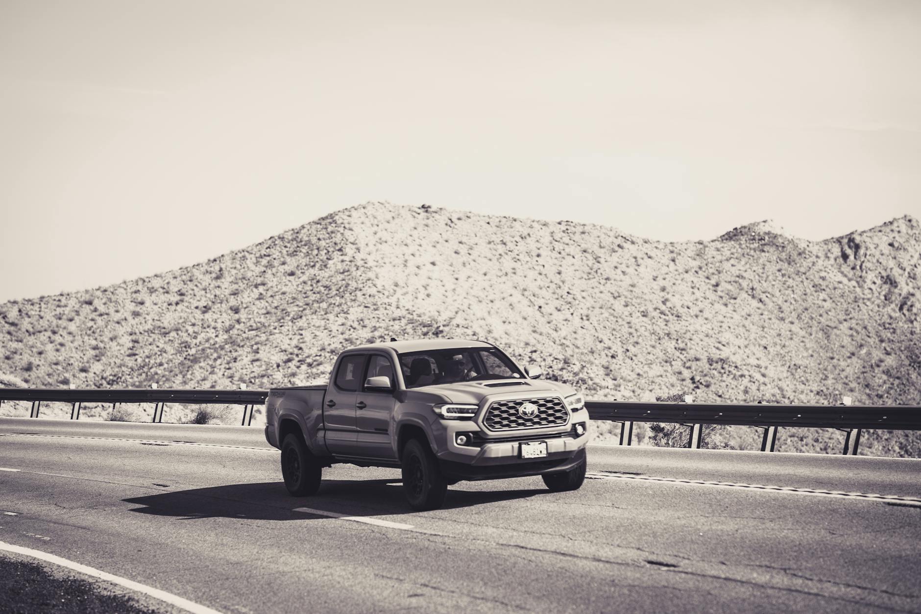 toyota tacoma on a road