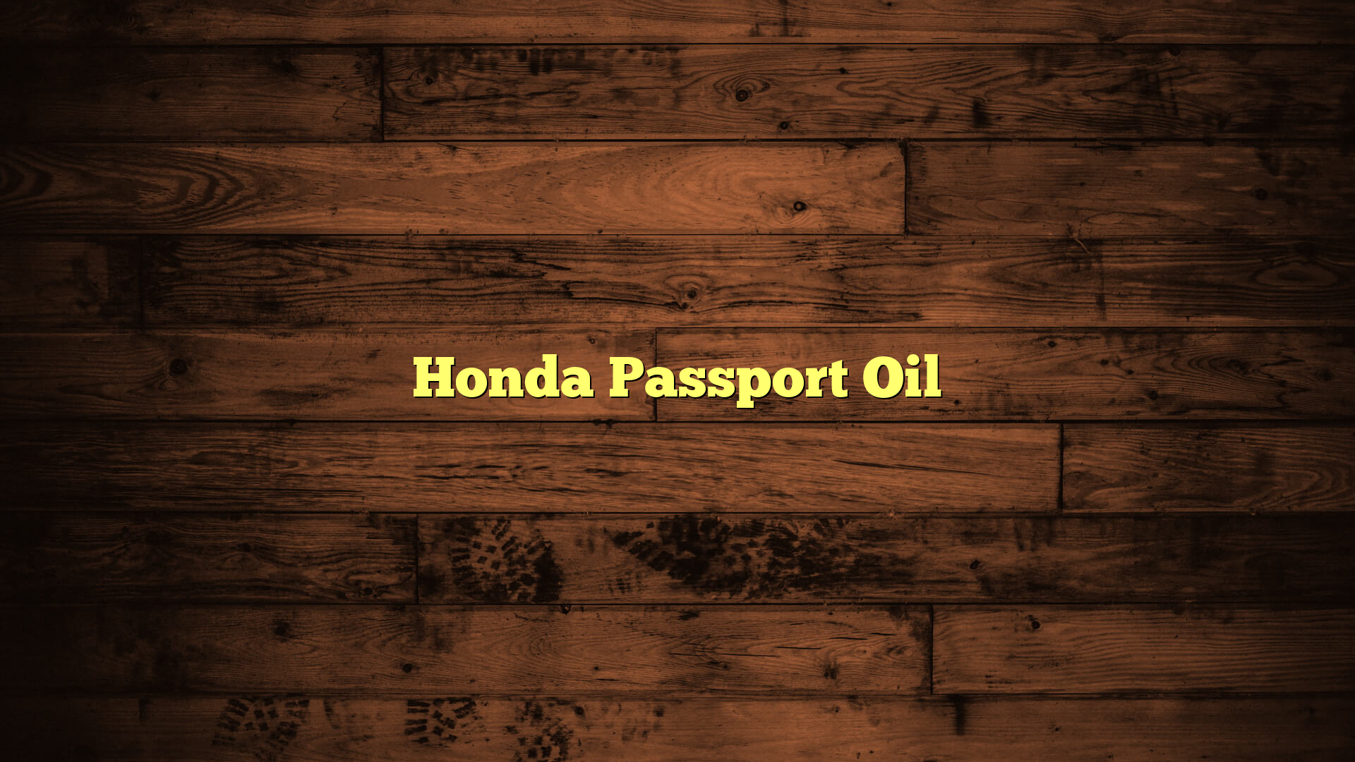 Honda Passport Oil