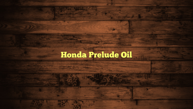 Honda Prelude Oil