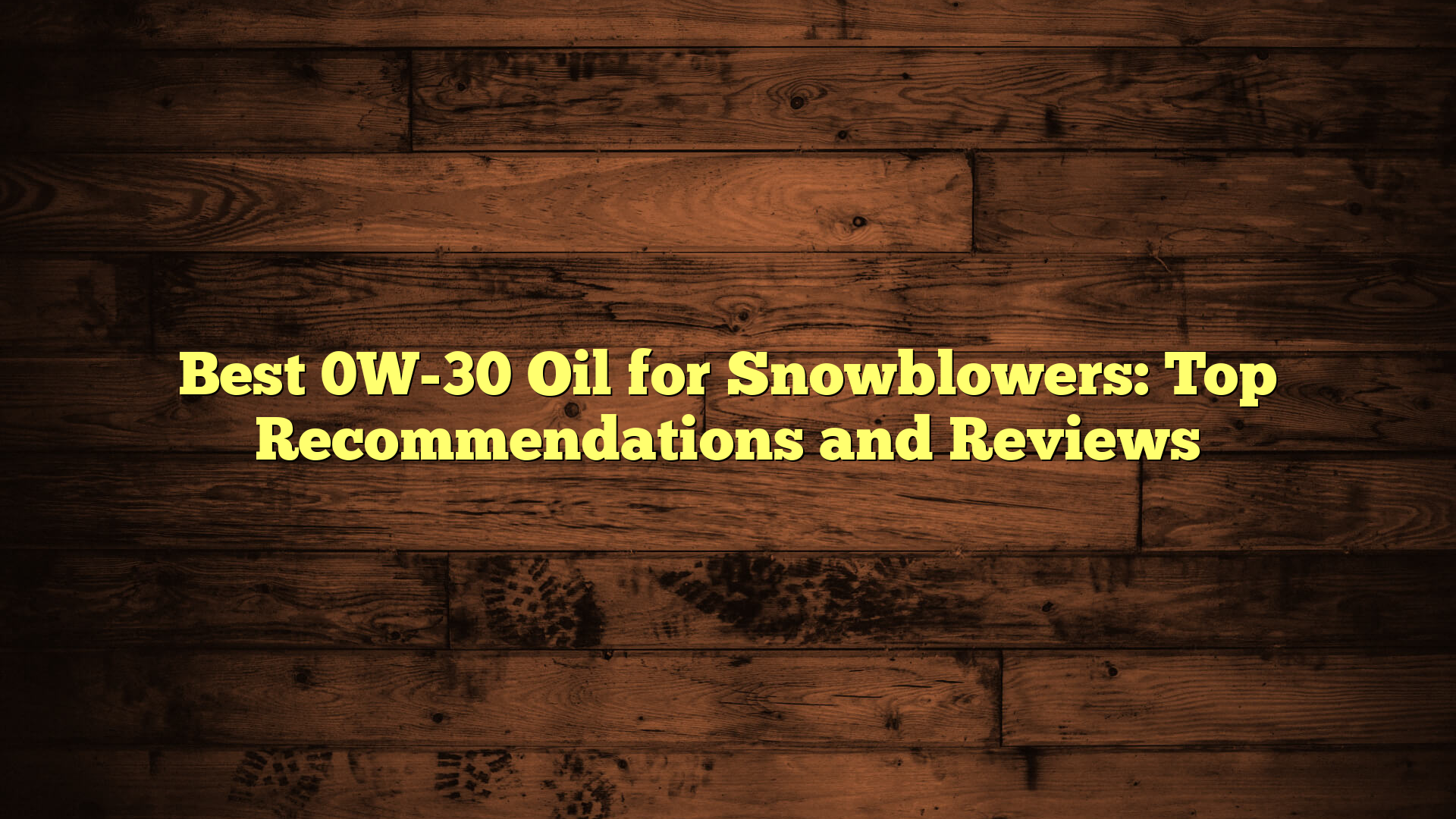 Best 0W-30 Oil for Snowblowers: Top Recommendations and Reviews