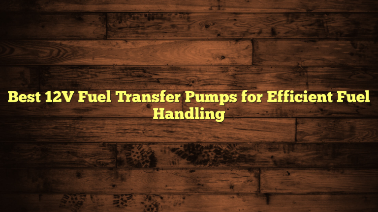 Best 12V Fuel Transfer Pumps for Efficient Fuel Handling