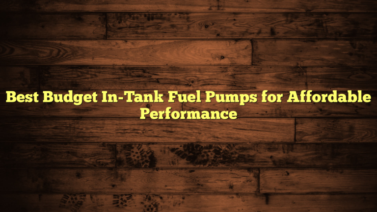 Best Budget In-Tank Fuel Pumps for Affordable Performance