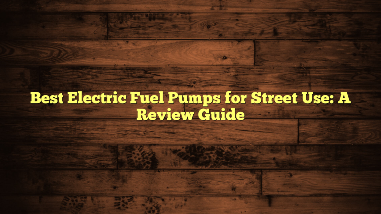 Best Electric Fuel Pumps for Street Use: A Review Guide