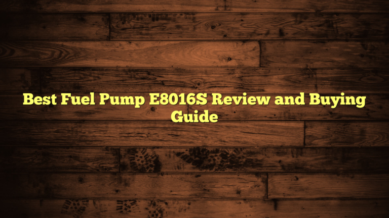 Best Fuel Pump E8016S Review and Buying Guide