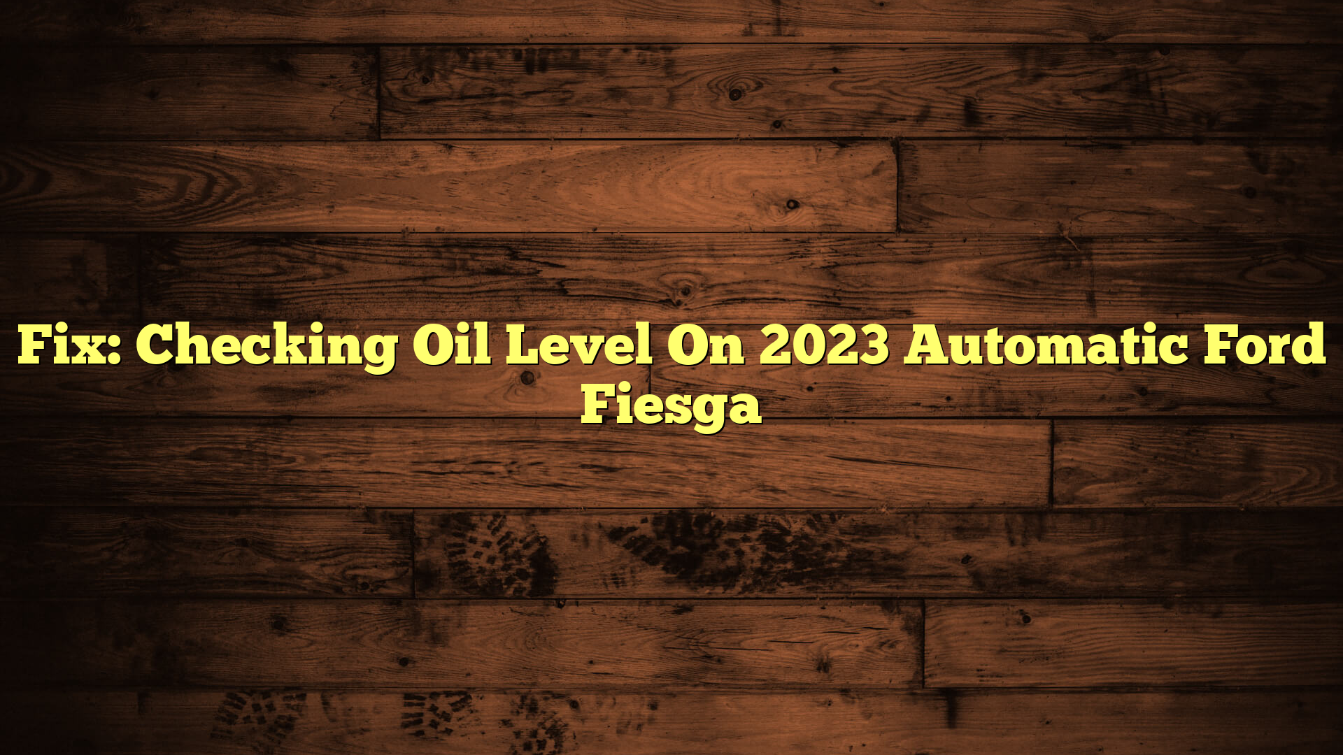 Fix: Checking Oil Level On 2023 Automatic Ford Fiesga