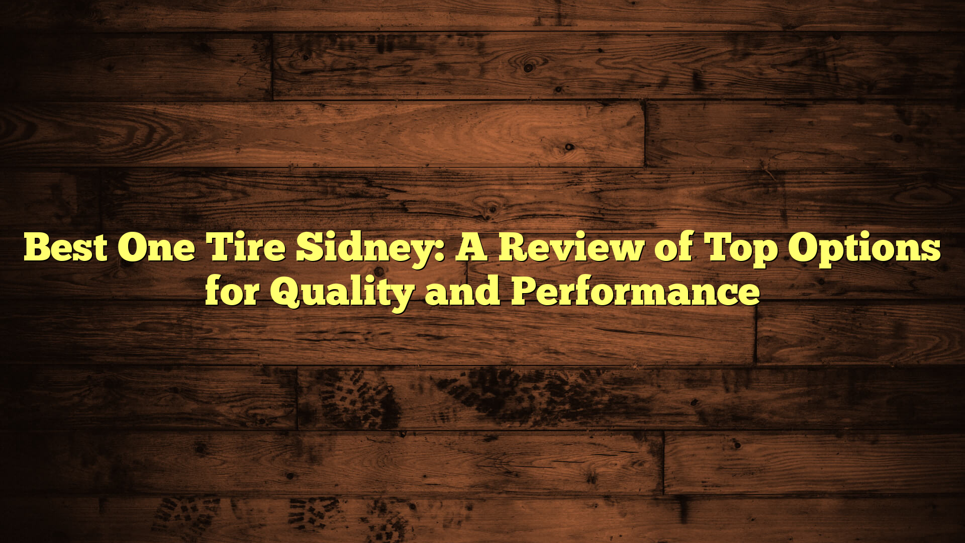 Best One Tire Sidney: A Review of Top Options for Quality and Performance