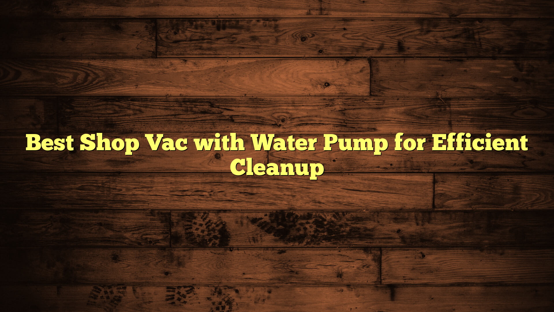 Best Shop Vac with Water Pump for Efficient Cleanup